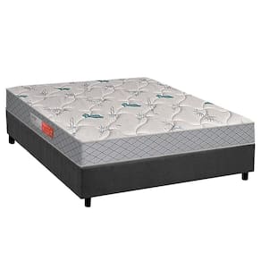 Conjunto Box Casal: Colchão Espuma Plumatex D26 Falcon Firme + Base Crc Suede Gray(138x188)