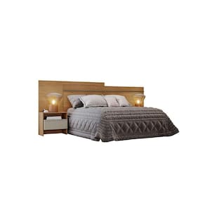 Painel Cama Box Madeirado - Prime 2 Mesas C- 2 Gavetas Casal Freijo Cumaru Fendi - Novo Horizonte