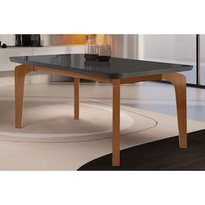 Mesa Para Cozinha Londrina C-tampo Madeirado Vidro Canto Curvo 180x90cm Grafite-imbuia-vidro Grafite - Rufato