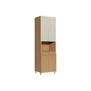 Paneleiro De Cozinha Simone Mendes Com 4 Portas E 1 Gaveta 70cm Carvalho-cinza - Nesher