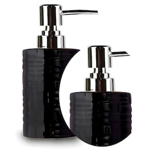 Porta Saboneteira Liquida Modelagem De Cerâmica Lavabo Preto