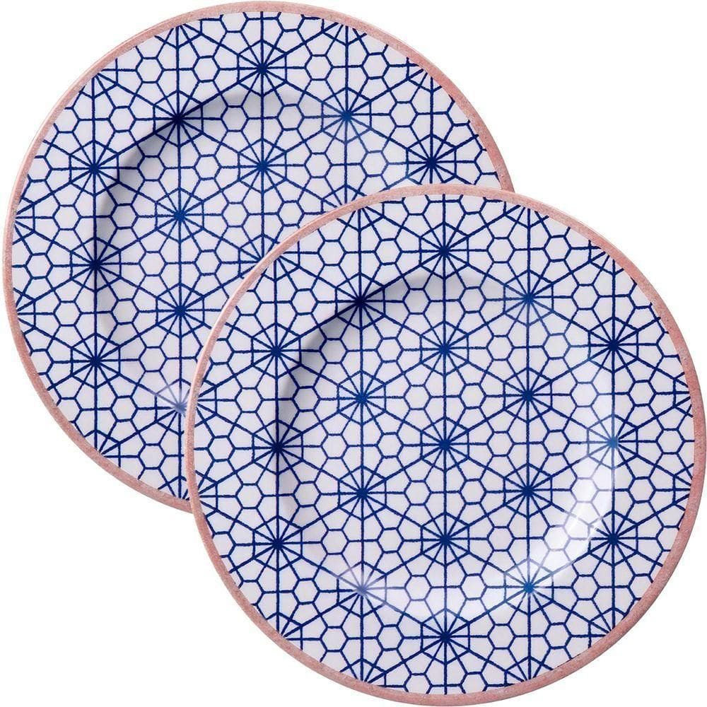 Jogo Pratos Sobremesa Lanche 8pçs 8 Pessoas Abstratta 21cm