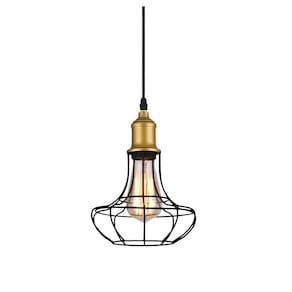 Pendente Aço 185 Taschibra 40w Vintage Preto Lustre De Teto