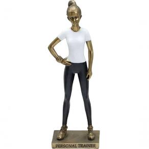 Estatueta Profissão Personal Trainer Escultura Resina 25cm