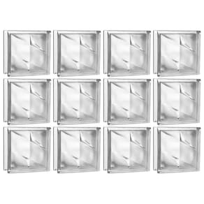Kit 12 Tijolos Bloco De Vidro Rajada Opaca 19x19x8 Tradestar