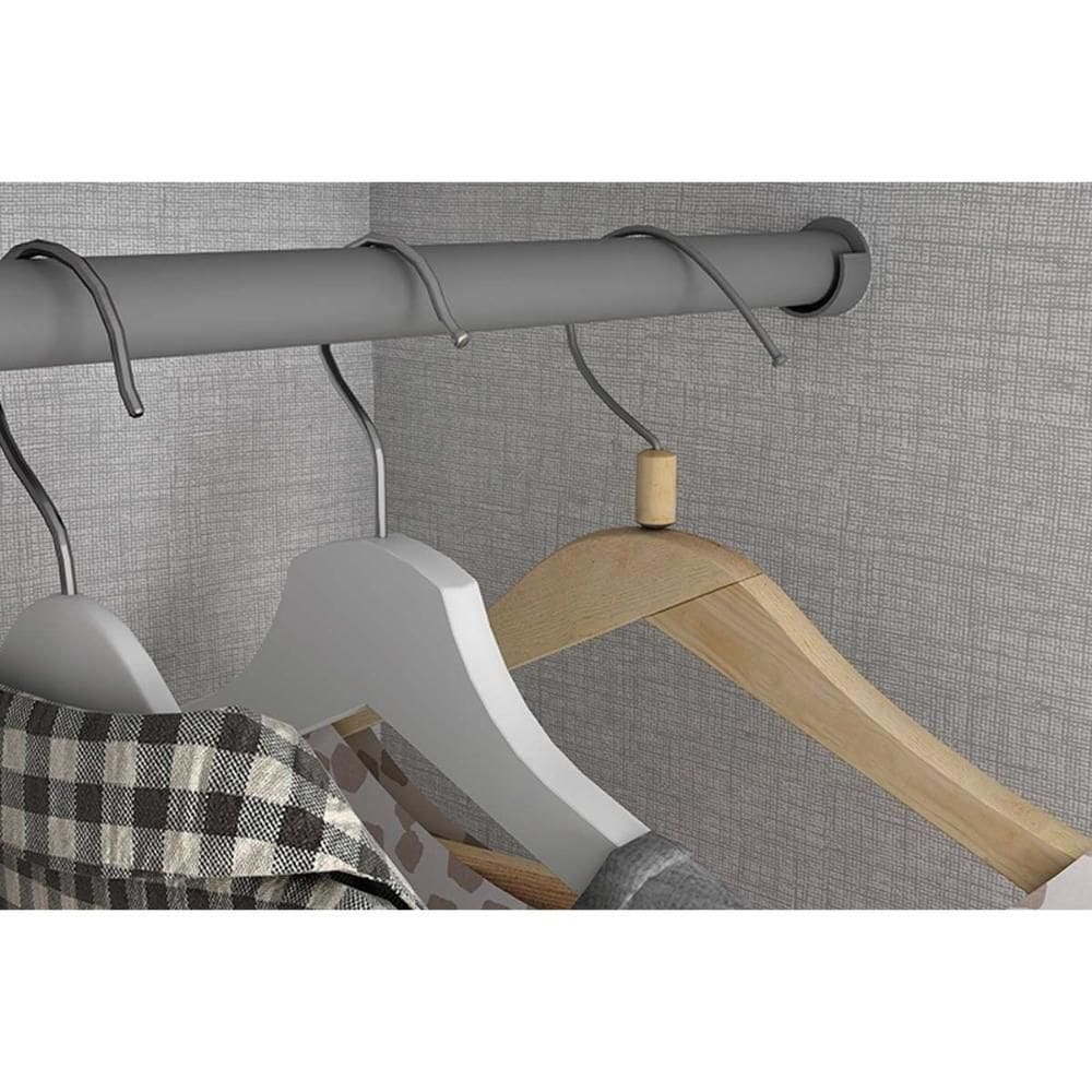 Guarda Roupa Solteiro 4 Portas E 3 Gavetas C- Espelho E Pés Caju Da135 Branco
