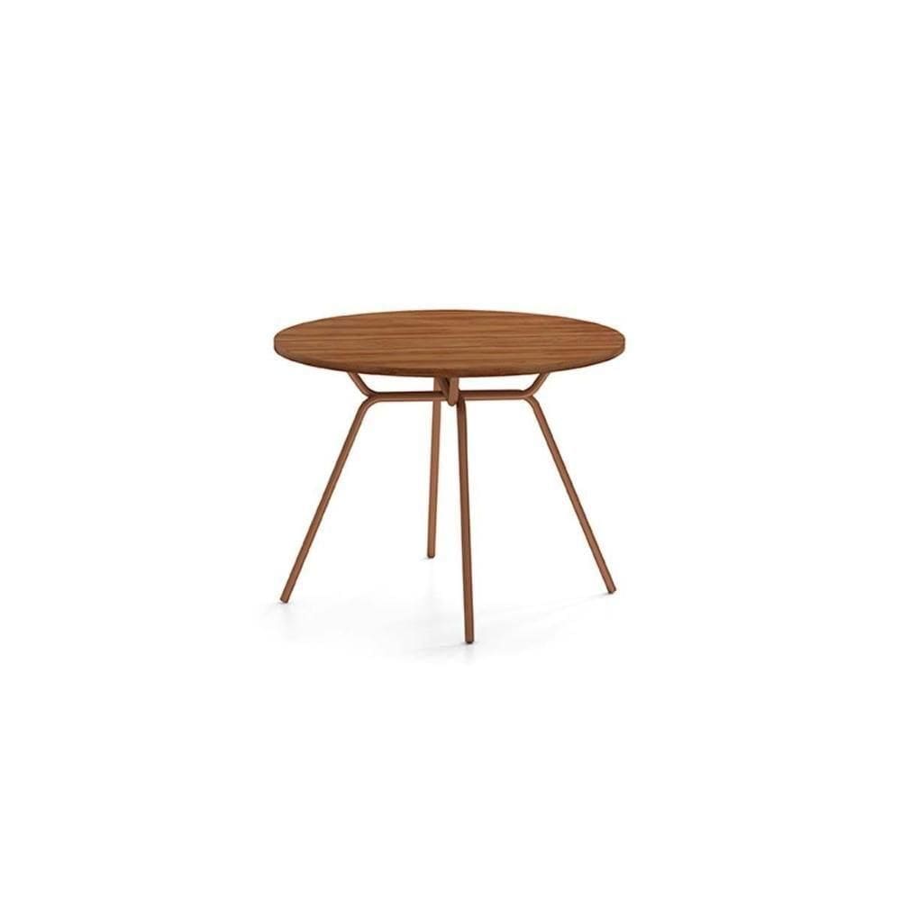 Mesa Para Cozinha 1588 Aço C-tampo Madeirado 100cm Freijo C- Rose - Carraro