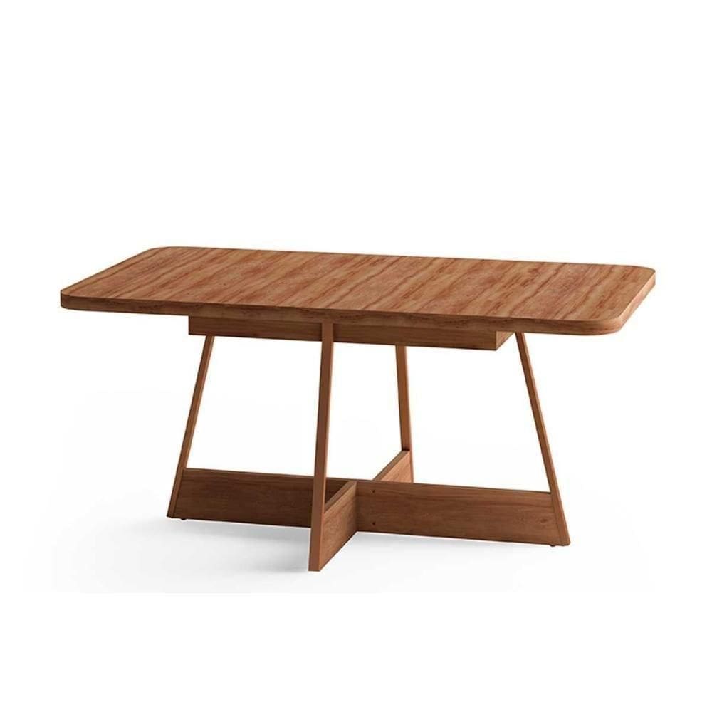Mesa Para Cozinha átria Retangular 1592 Aço C-tampo Madeirado 160x90cm Nogal-freijo Rose - Carraro