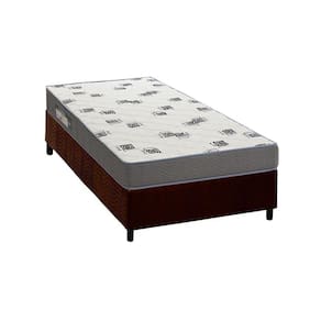 Conjunto Box Solteiro Colchão Espuma Ortobom D33 Light Saúde + Base Crc Suede Brown 88x188