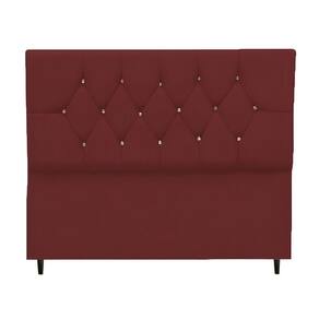 Cabeceira Cama Box King 195 Cm Geovana Suede Cor:bordô