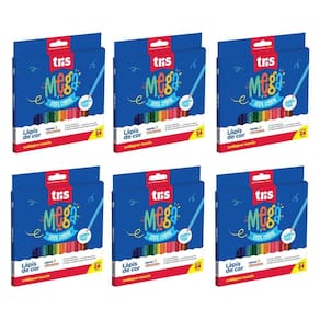 Pacote Lápis De Cor Tris Mega Soft Color - 24 Cores C- 6 Unidades