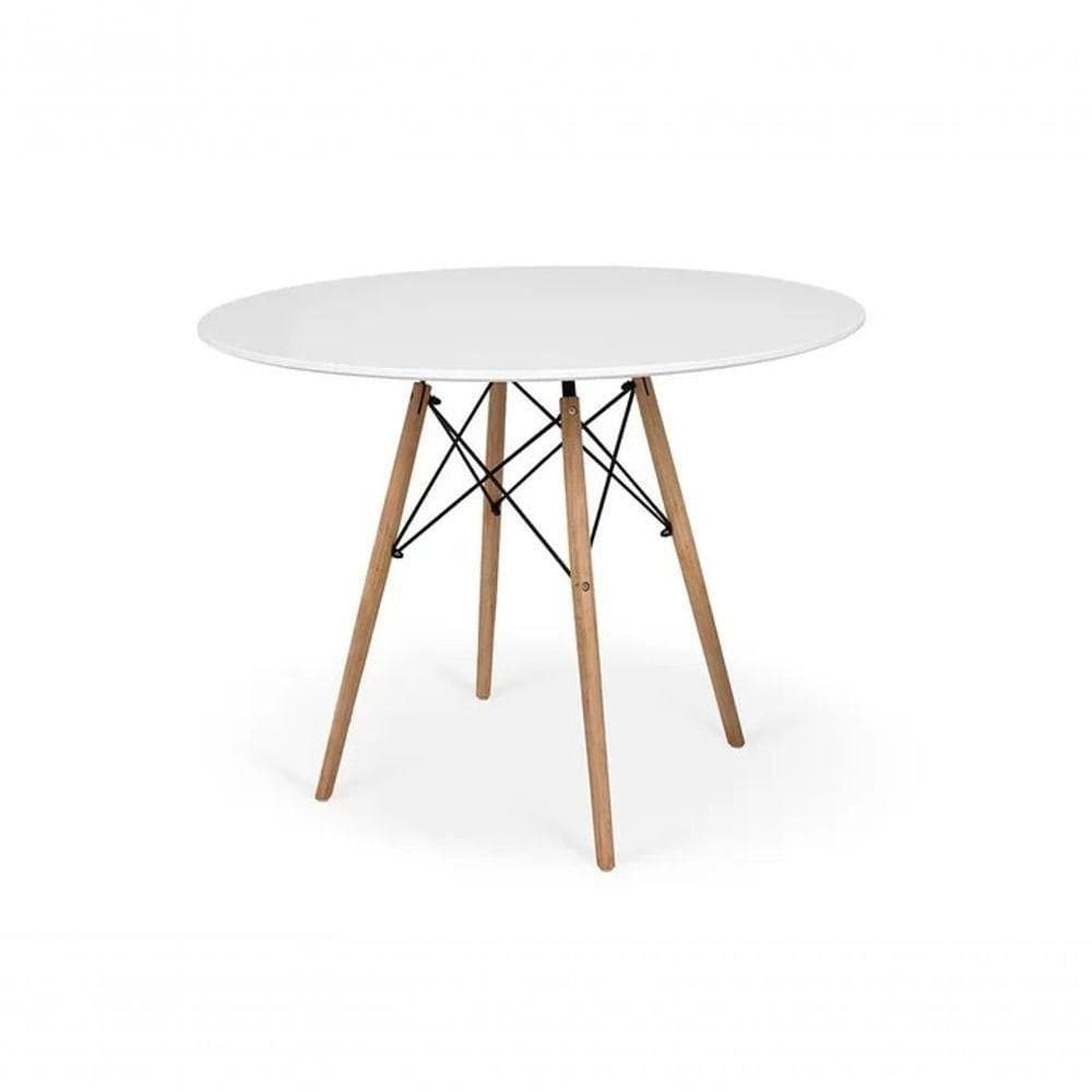 Mesa De Jantar Redonda Eames Eiffel 120cm Branca