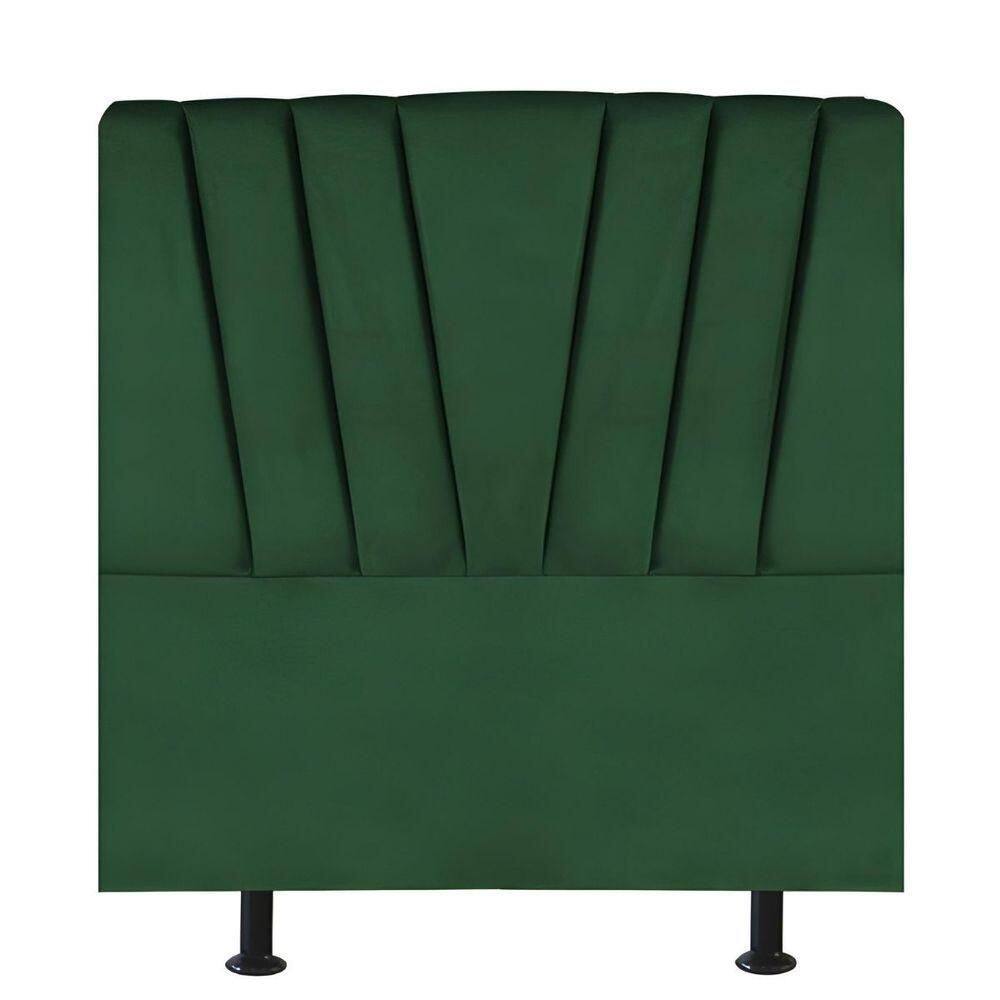 Cabeceira Estofada De Cama Casal 140 Cm Malu Suede Verde