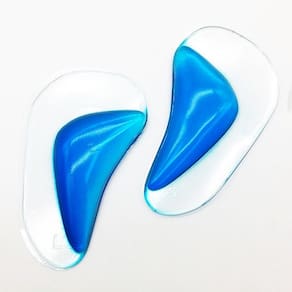 Par Palmilha Gel Arco Plantar Ortopedica Pe Chato Silicone Adesivo Medio