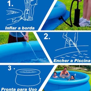 Piscina 1000L Azul Circular Para Crianças Brincarem