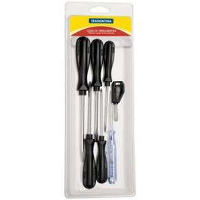 Kit Ferramentas 7 Peças, Sendo 5 Chaves de fenda + Chave teste + Chaveiro