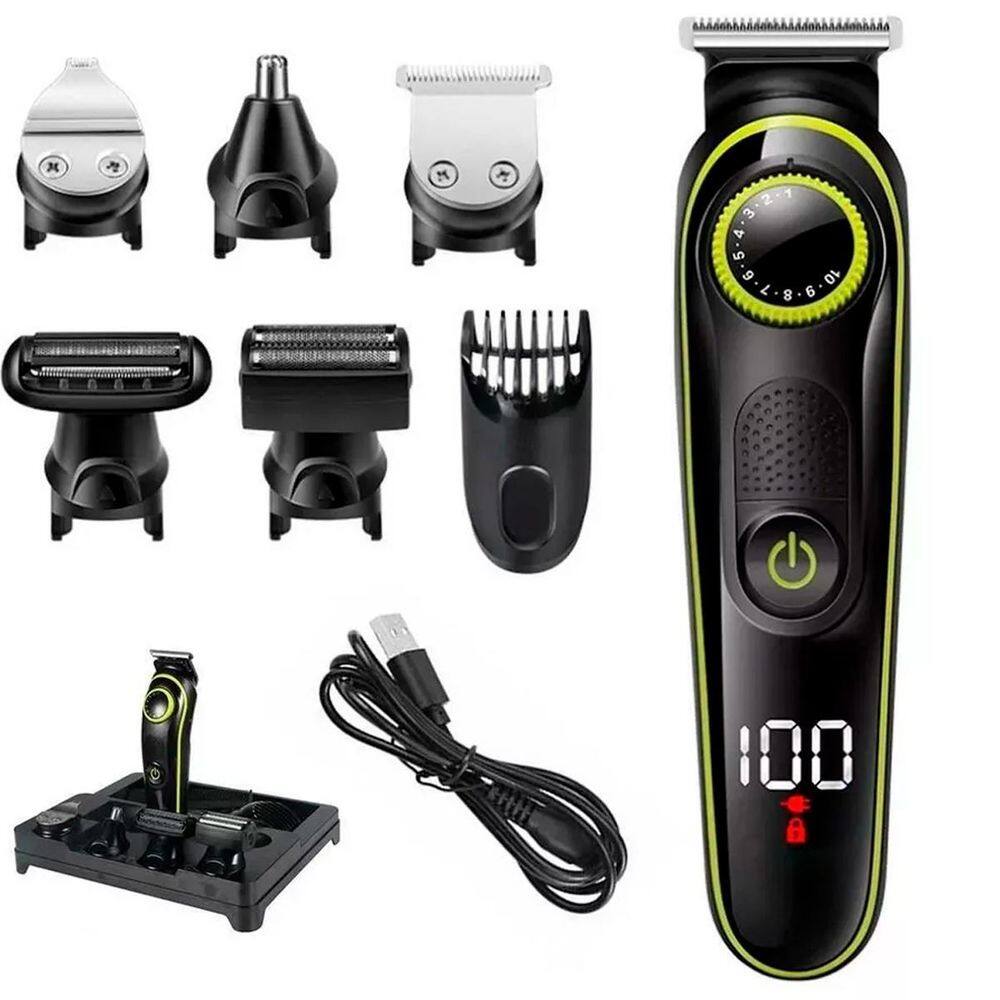 Barbeador 5 Em 1 Corte Portátil Kit Elétrico Recarregável