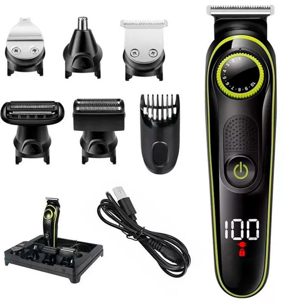 Barbeador 5 Em 1 Corte Portátil Kit Elétrico Recarregável