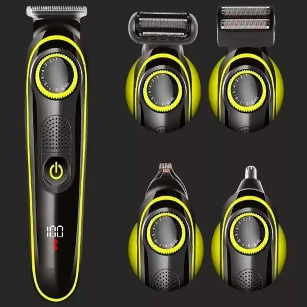 Barbeador Kit 5 Em 1 Recarregável Corte Nariz Orelhas