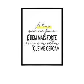 Quadro A Luz Que Me Guia 45X34Cm Com Vidro Moldura Preta