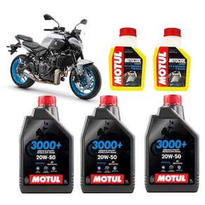 Kit 3L Óleo Motul 3000+ 20W50 Mineral + 2L Motocool Expert -37º