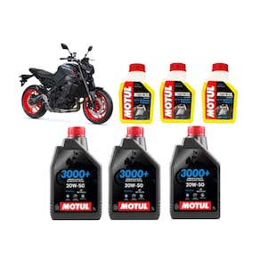 Kit Com Troca Óleo 3L Motul 3000+ 20W50 Mineral 4T + 3L Motocool Expert -37º Mt09