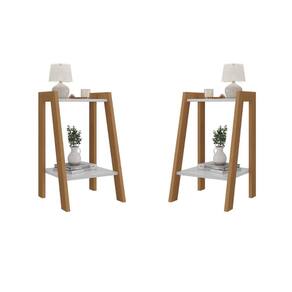Kit Mesa de Cabeceira Isabella 1 Tampo e 1 Nicho Branco