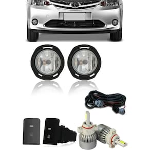 Kit Farol de Milha Neblina Toyota Etios + Kit Lâmpada Super LED 6000K