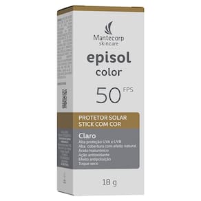 Protetor Solar Facial Episol FPS 50 Color Claro 18g Stick