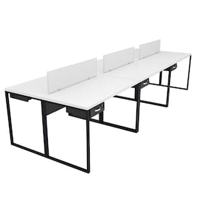 Escrivaninha para Escritório com Gavetas Industrial Branco