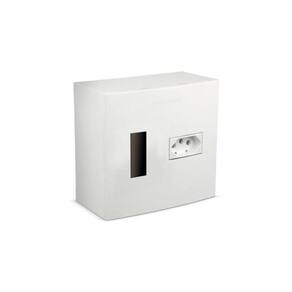 Caixa de Sobrepor MarGirius 4x4 CP1-01 com Corte para Disjuntor e Tomada 2P+T 20A Branca