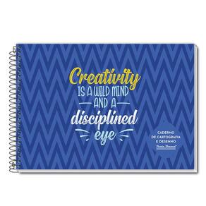 Caderno de Desenho e Cartografia 96 Folhas Capa Flexível 20cm x 27,5cm - Pauta Branca