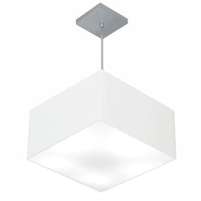 Lustre Pendente Quadrado Vivare Md-4020 Cúpula em Tecido 21/35x35cm - Bivolt