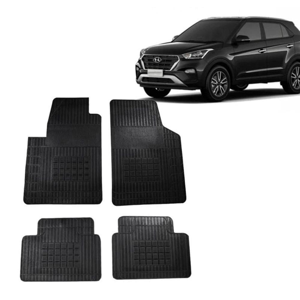 Tapete Borracha Hyundai Creta 2017 Em Diante 4 Peças Preto