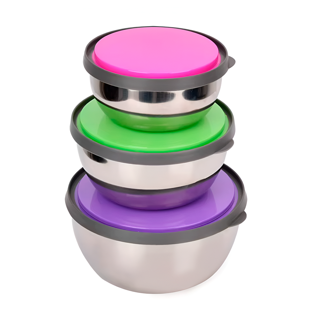 2 Kits De Potes Aço Inoxidável Com Tampa Conservar Alimentos