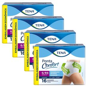Kit 4X Fralda Geriátrica Tena Pants Confort Roupa Íntima Descartável Tama