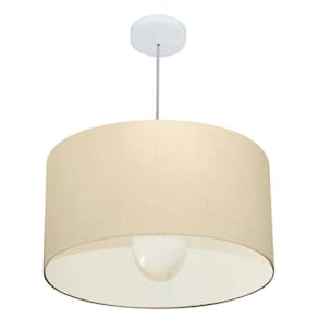 Lustre Pendente Cilíndrico Vivare Md-4169 Cúpula em Tecido 60x30cm - Bivolt