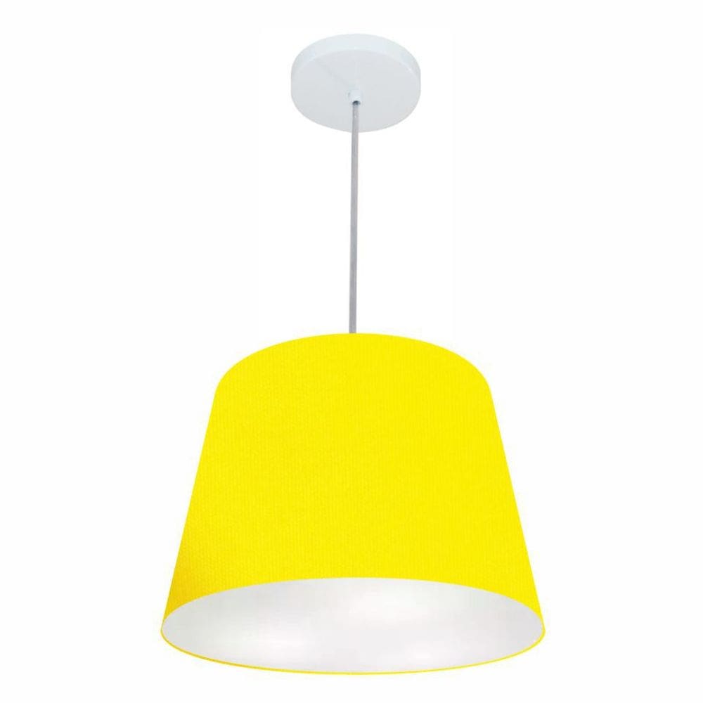 Lustre Pendente Cone Vivare Md-4155 Cúpula em Tecido 30/40x30cm - Bivolt