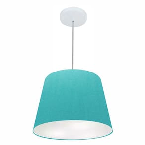 Lustre Pendente Cone Vivare Md-4155 Cúpula em Tecido 30/40x30cm - Bivolt
