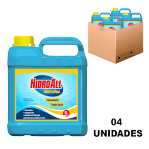 Kit 4 Hidrofloc Tripla Ação Clarificante Floculante Hidroall 5L