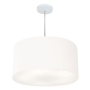 Lustre Pendente Cilíndrico Vivare Md-4220 Cúpula em Tecido 55x30cm - Bivolt