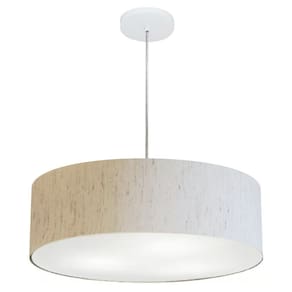 Lustre Pendente Cilíndrico Vivare Md-4218 Cúpula em Tecido 55x15cm - Bivolt