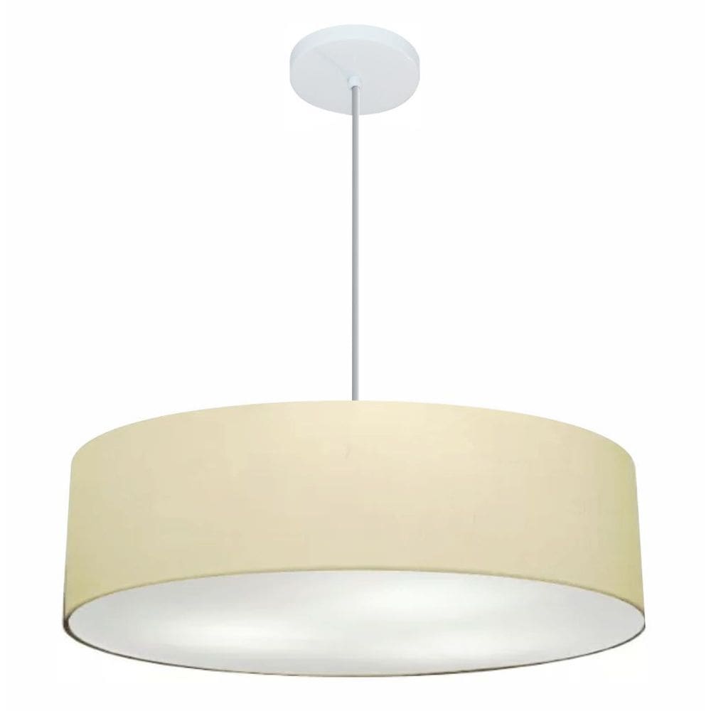 Lustre Pendente Cilíndrico Vivare Md-4221 Cúpula em Tecido 60x15cm - Bivolt