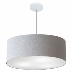 Lustre Pendente Cilíndrico Vivare Md-4079 Cúpula em Tecido 60x21cm - Bivolt