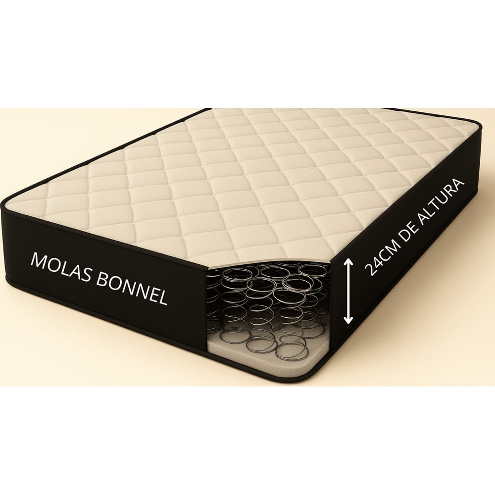 Colchão Mola Bonnel Casal 138x188x24