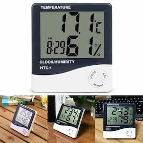 Higrômetro Digital Com Sensor De Temperatura E Relógio