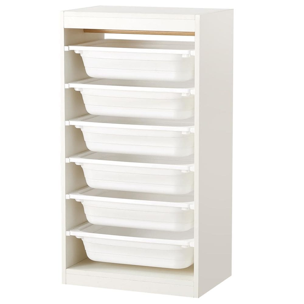 Organizador de brinquedos combinado de armazenamento Beright com 6 caixas brancas