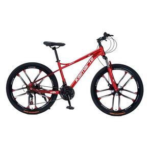 Bicicleta Aro 26 Alumínio Bike 21 Vel Marchas Freio A Disco Quadro Aço Carbono Cor Vermelho Wct Fitness
