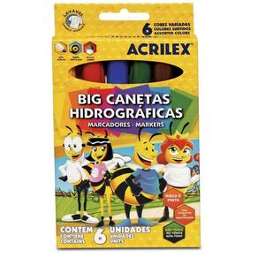 Canetinhas Hidrográficas Acrilex 6 Cores 06936
