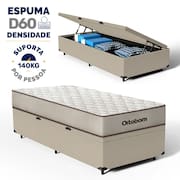 Cama Box Baú com Colchão de Espuma D60 Ortobom Force Dream Solteiro 88cm